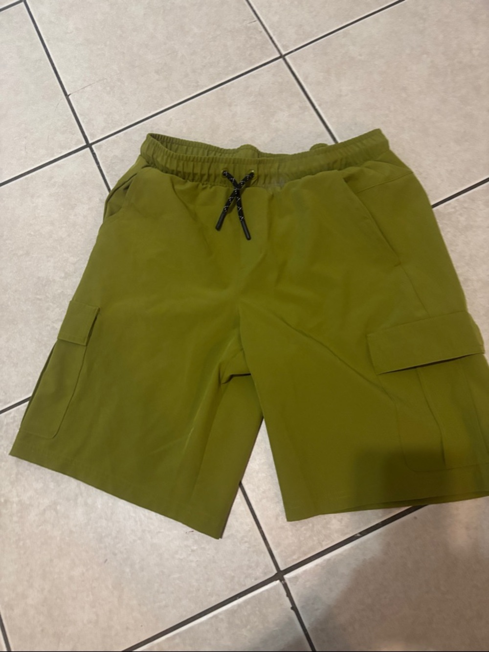 all in motion Olive Cargo Drawstring Shorts